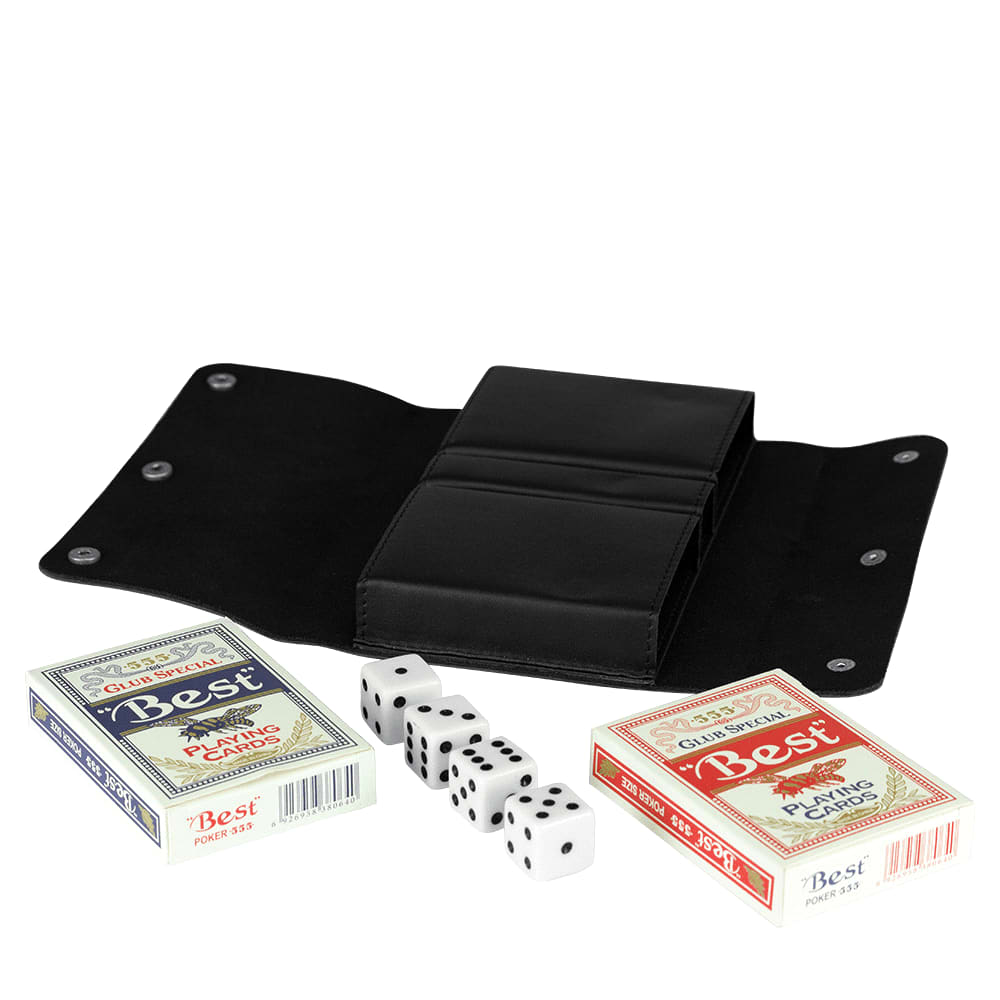 Travel Card Set w/ Leather Cover