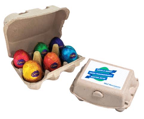 6 Cadbury Easter Eggs in Egg Carton