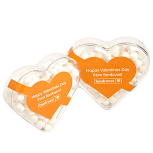 Acrylic Heart with Chewy Mints 50g